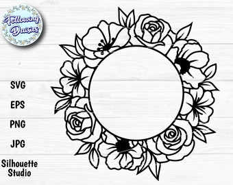 Download Flower Wreath Svg Etsy