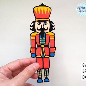 NUTCRACKER SVG, Layered Nutcracker svg, arquivo Nutcracker svg, decoração de Natal, arquivos Svg para Cricut e Silhouette