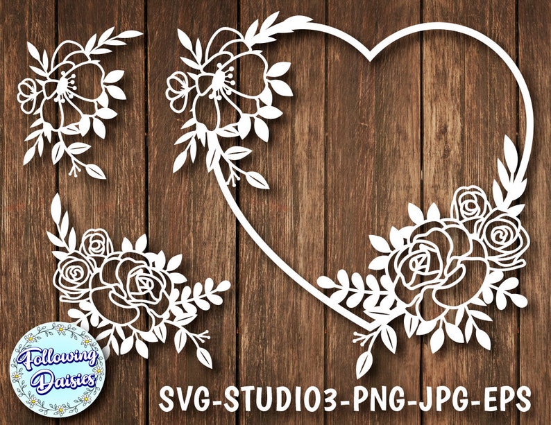 Download Heart Decorated With Flowers Svg Files For Cricut And Silhouette Floral Bouquets In Svg Floral Heart In Svg Paper Cut Template Clip Art Art Collectibles
