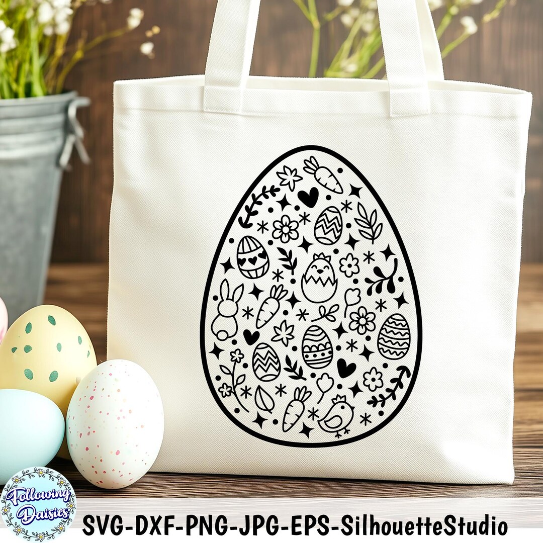Floral Easter Egg SVG: Cricut & Silhouette Designs (digital Download ...