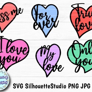 VALENTINE HEARTS SVG, Valentines day svg, Conversation heart svg, Valentine decoration, Love, Svg files for Cricut and Silhouette