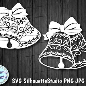 CLOCHES DE NOL en SVG, Jingle Bells, décoration de Noël, fichiers Svg pour Cricut et Silhouette, modèle en papier découpé