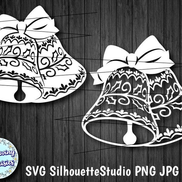 CHRISTMAS BELLS in SVG, Jingle Bells, Christmas decoration, Svg files for Cricut and Silhouette, Paper cut template