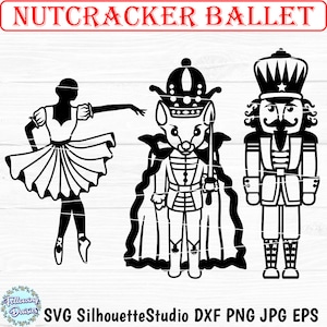O NUTCRACKER BALLET em SVG, Mouse king, Bailarina, decoração de Natal, cena de Natal, conto de inverno, arquivos SVG para Cricut e Silhouette