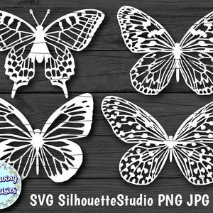 PAPILLONS en SVG, vecteur de papillon, silhouette de papillon, modèle en papier découpé, fichiers Svg pour cricut et silhouette, téléchargement immédiat
