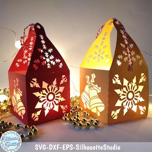 3D FAROL NAVIDEÑO SVG, Farolillo de Navidad, Plantilla de farol navideño, Decoración de navidad, Archivos de corte para cricut y silhouette