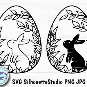 SVG のイースターエッグ、花柄のイースターエッグ、イースターのデコレーション、イースターバニー、クリカットとシルエット用の SVG ファイル、ペーパーカットテンプレート