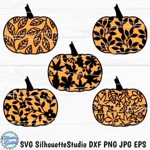 カボチャ バンドル SVG、秋のカボチャ SVG、ハロウィン、感謝祭 SVG、秋の SVG、秋の装飾 SVG、クリカットとシルエットのカット ファイル