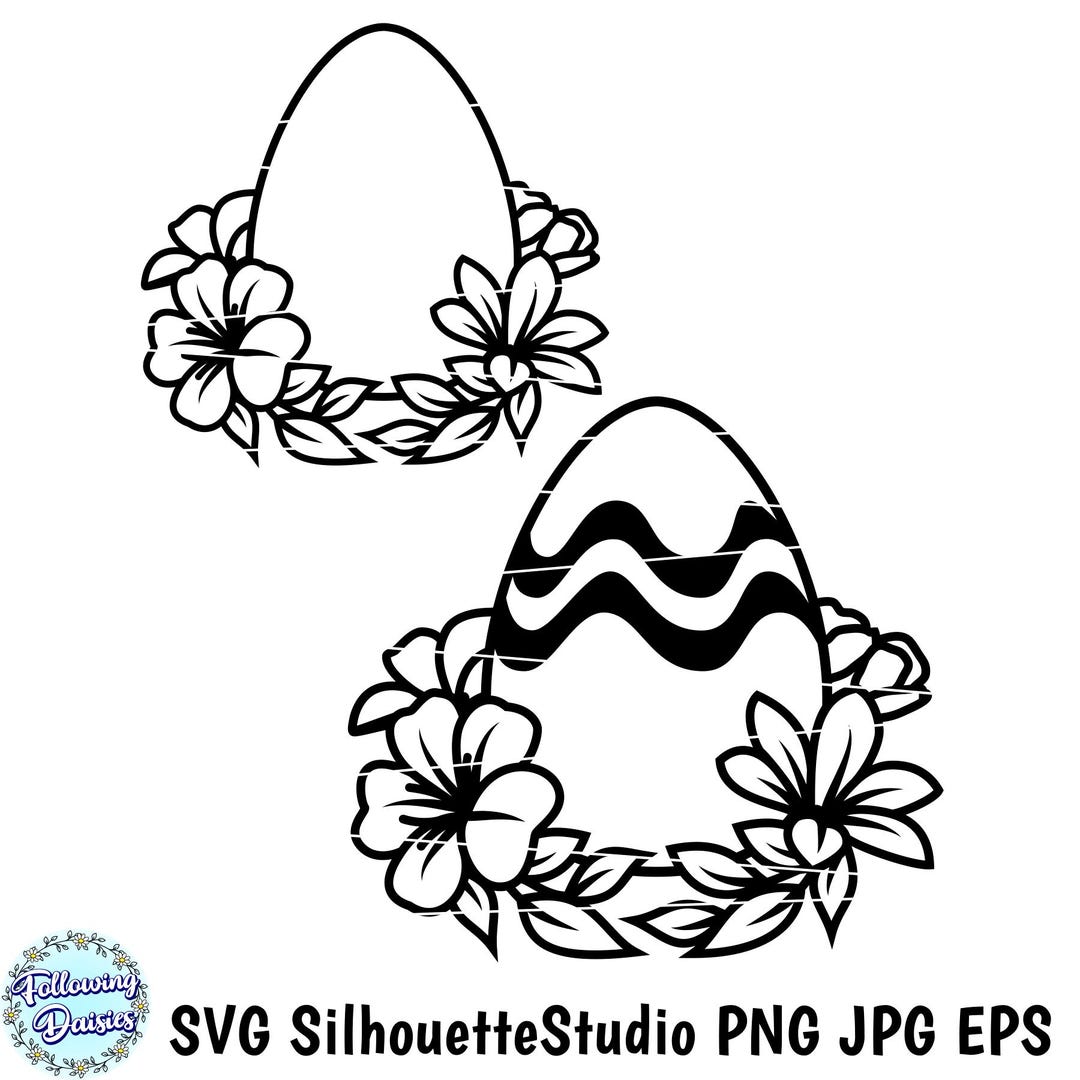 Floral EASTER EGG SVG, Cut Files for Cricut and Silhouette - Etsy