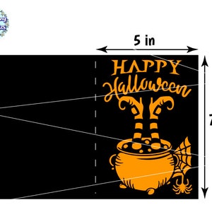 HALLOWEEN CARD SVG, Witches, Card template, Halloween invitation, Happy halloween, Halloween Decoration, Cut files for cricut and Silhouette image 3