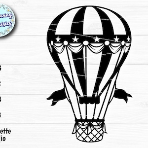 Hot AIR BALLOON in SVG, Heißluftballon Silhouette, Reise, Flugzeug, SVG-Dateien für Cricut und Silhouette, Papierschnittvorlage