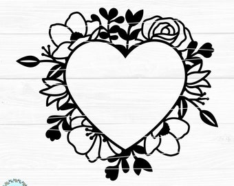 Floral Heart Wreath SVG: Valentine's Day Design, Cricut & Silhouette Cut File