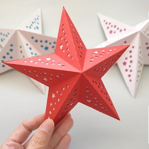 3D CHRISTMAS STAR SVG, stella di carta 3D di Natale, decorazioni natalizie, ornamenti natalizi, file Svg per Cricut e Silhouette