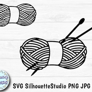STRICKWOLLE SVG, Wollknäuel, Stricknadel, Stricker, Basteln, Hobby, SVG-Dateien für Cricut und Silhouette, Scherenschnitt-Vorlage