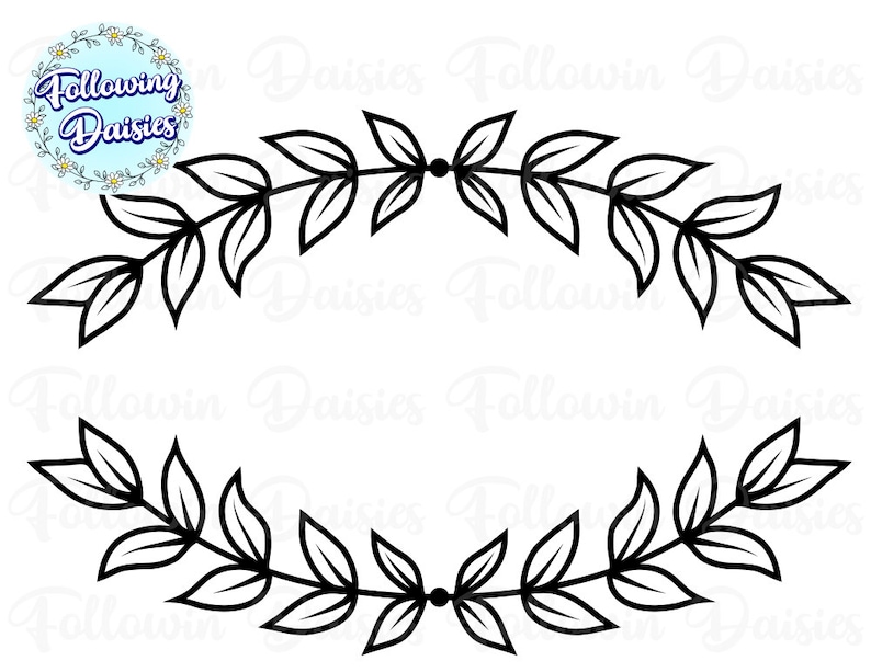 Download LAUREL BORDER in SVG Line divider Leaves Branches Laurel ...