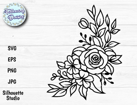 FLORAL BOUQUET SVG, Flowers, Flower cut file, Floral ornaments, Paper cut template, Svg files for cricut and silhouette