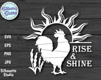 ROOSTER SVG, Rooster silhouette, Farm, Rise and shine, Farm rooster, Chicken, Svg files for Cricut and Silhouette, Paper cut template