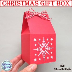 CHRISTMAS Gift BOX SVG, Christmas box svg, Gift box template, Gift box svg for cricut, Christmas svg, Svg file for cricut and silhouette