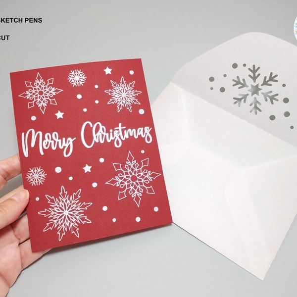 CHRISTMAS CARD SVG, Merry Christmas, Card template, Christmas card for cricut, Christmas greeting card, Cut files for cricut and Silhouette