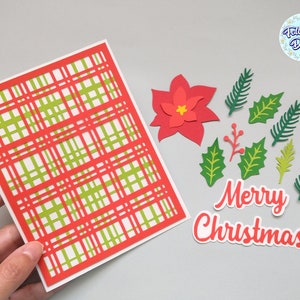 JULKORT SVG, God Jul, Kortmall, Julkort för Cricut, Julhälsningskort, Klippfiler för Cricut och Silhouette bild 2