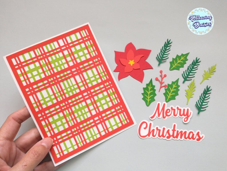 JULKORT SVG, God Jul, Kortmall, Julkort för Cricut, Julhälsningskort, Klippfiler för Cricut och Silhouette bild 2