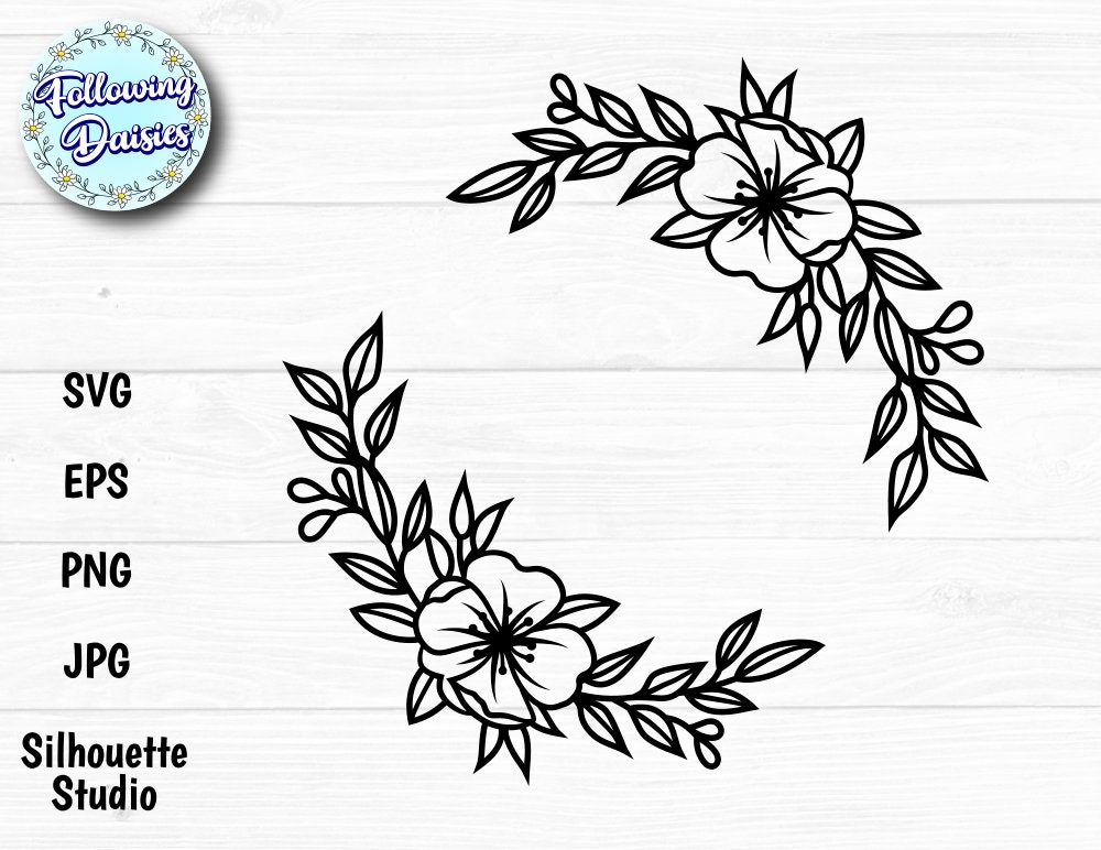 Flower Frame cricut Frame silhouette file Flower Frame SVG Floral