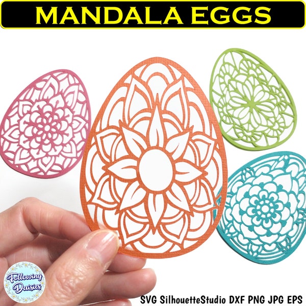 HUEVOS de PASCUA mandalas SVG, Archivos svg de huevos de pascua, Decoración de Pascua, Archivos de corte para Cricut y Silhouette