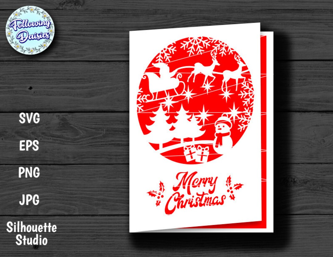 CHRISTMAS CARD SVG, Merry Christmas, Card Template, Christmas Tree