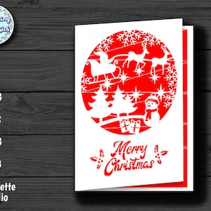 CARTE DE NOL SVG, joyeux Noël, modèle de carte, arbre de Noël, carte de voeux de Noël, fichiers de coupe pour cricut et Silhouette