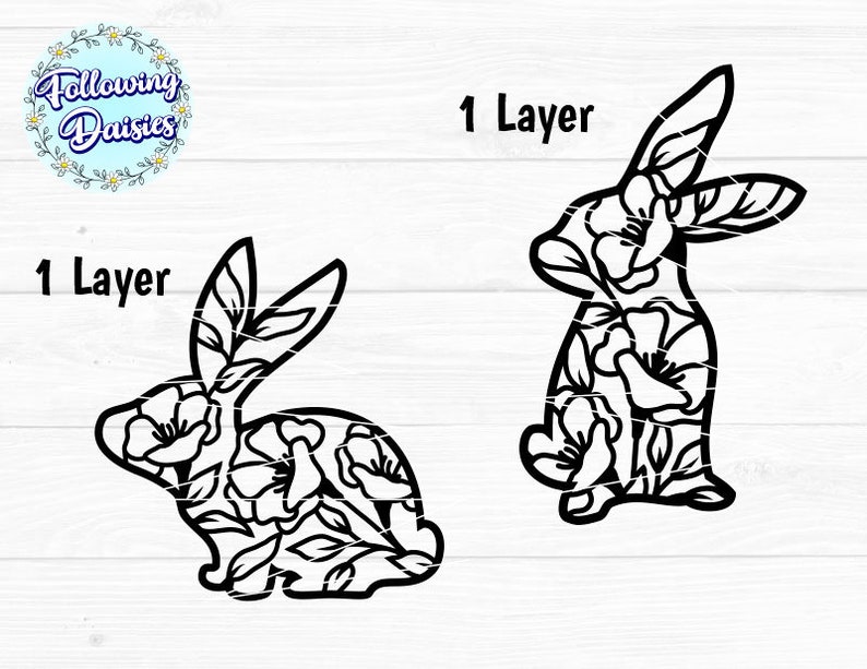 Floral Easter Bunny SVG, Cut Files for Cricut & Silhouette - Etsy