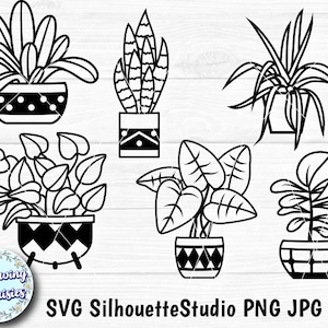 PLANTEN in SVG, Kamerplanten, Potplanten, Pot, Tuinieren, Tuin, Kamerplanten, svg bestanden voor Cricut en Silhouette
