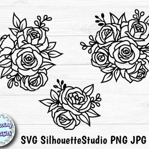 ROSEN in SVG, Rosenstrauß, Blumenschmuck, Blumen in svg, Blumenornament, Texttrennzeichen, Schnittdateien für Cricut und Silhouette