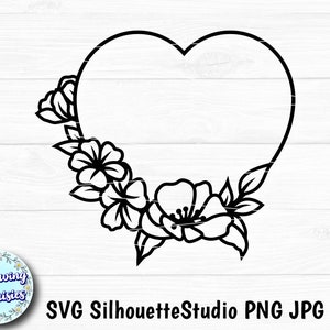 CORAZON con FLORES en SVG, Adorno Corazón, Corazón floral, Flores, Adorno floral, San valentín, Archivos en svg para cricut y silhouette