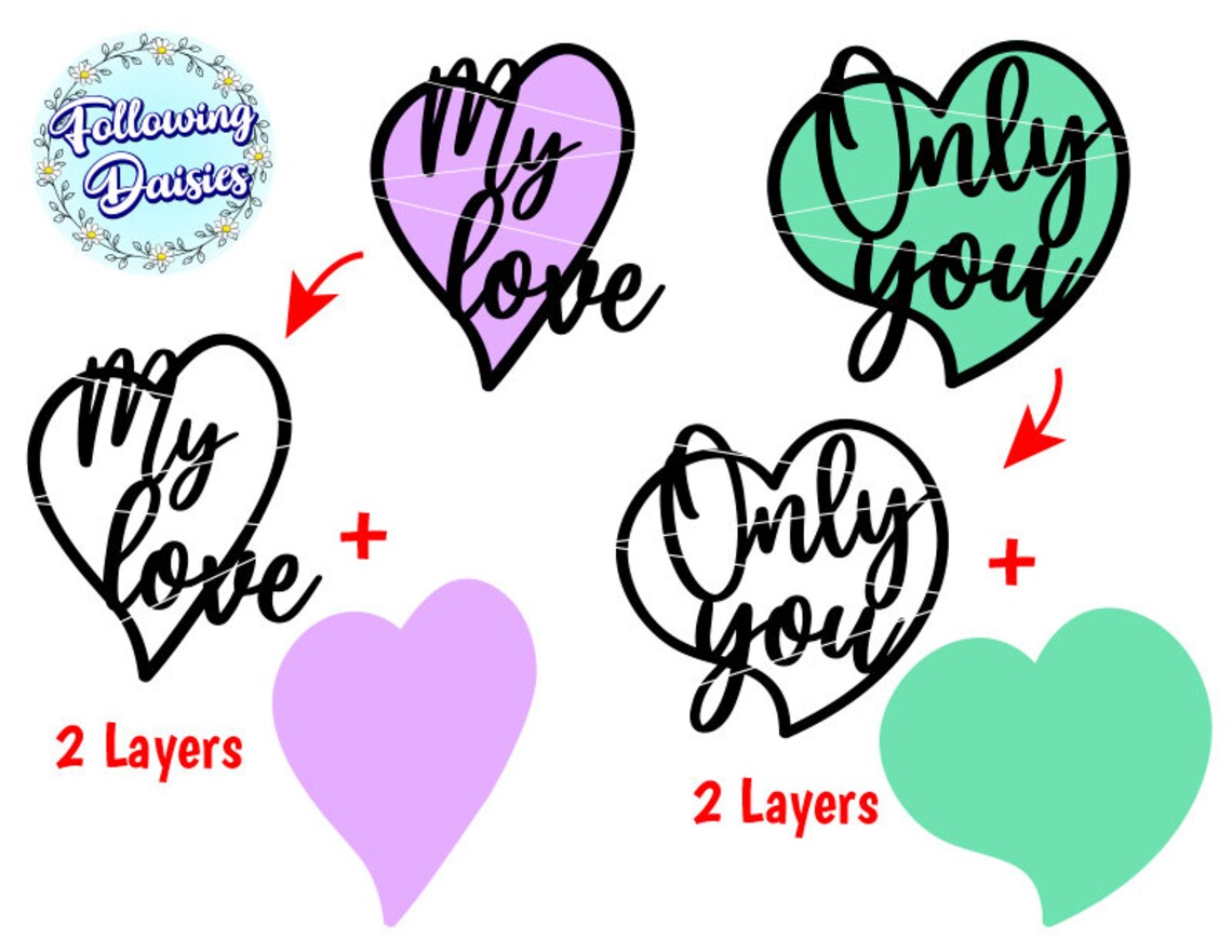VALENTINE HEARTS SVG Valentines Day Svg Conversation Heart | Etsy