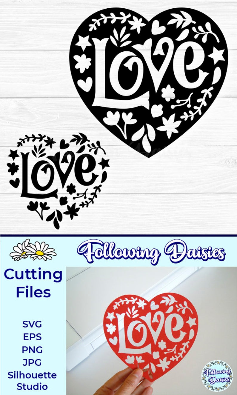 Download Clip Art Svg Files For Cricut And Silhouette Valentine S Day Paper Cut Template Heart Svg File Love Cut File Birthday Art Collectibles