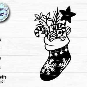 CHRISTMAS STOCKING in SVG, Christmas decorations, Socks svg, Santa Calus, Christmas ornament svg, Svg files for Cricut and Silhouette