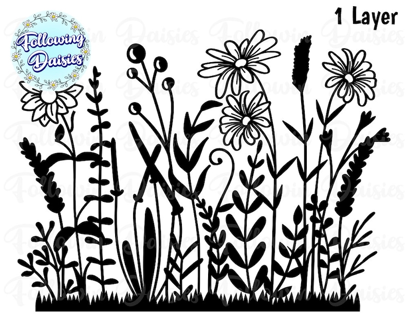 Download FLOWERING MEADOW in SVG Flowers Floral decoration Instant ...
