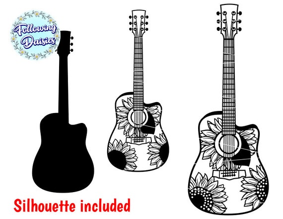 アート・デザイン・音楽 British Silhouette Artists & Their Work Mandala Guitar SVG, Guitar Silhouette, Music SVG, Mandala