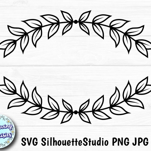 LAUREL BORDER in SVG Line Divider Leaves Branches Laurel - Etsy