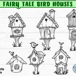 BIRDHOUSE SVG, Faitry tale birdhouse svg, Bird nest svg, Bird house svg file, Gardening svg, Spring svg, Cut files for cricut and Silhouette