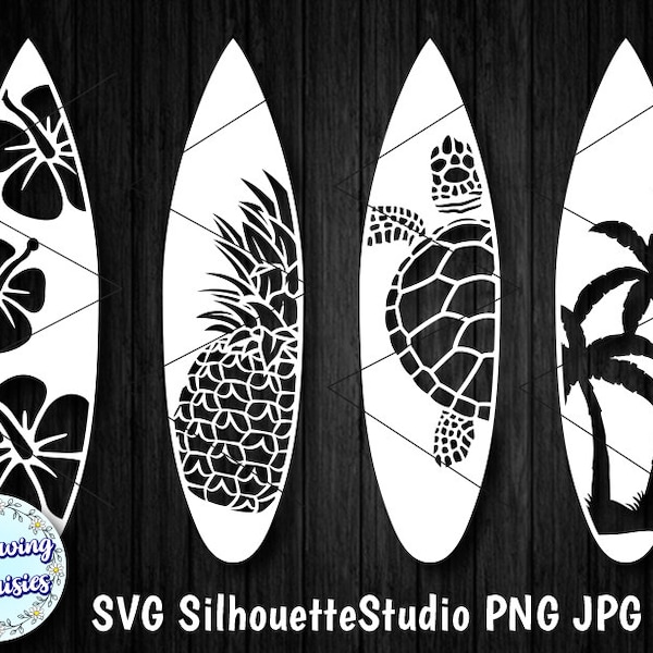 SURFBOARDS SVG, Surfer, Surfbrett Silhouette, Sommer, Strand, Surfen, Sport, SVG-Dateien für Cricut und Silhouette, Papierschnitt-Vorlage