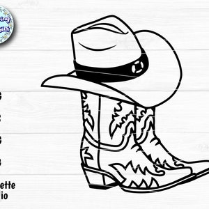 COWBOY BOOTS SVG, Chapéu de cowboy, Western, Rodeo, Ranch, Cowgirl, Farm, Countryside, Wild West, arquivos Svg para cricut e silhueta
