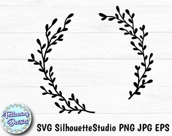 WREATH in SVG, Circle wreath, Monogram wreath, Laurel wreath, Paper cut template, Svg files for cricut and silhouette