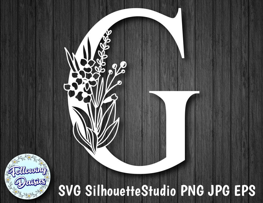 G logo, Letter G monogram. Style - floral, (2291985)