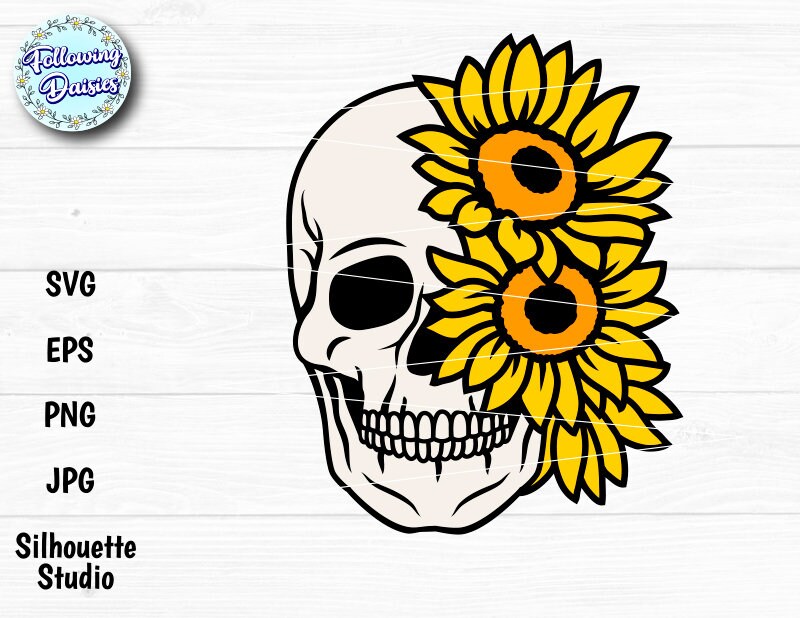 FLORAL SKULL in SVG, Day of the Dead, Halloween, Sugar Skull