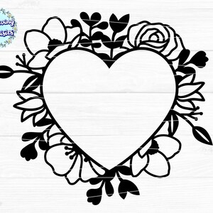 FLOWER HEART SVG Flowers Svg Love Svg Valentine's Day - Etsy