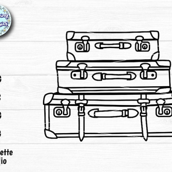 Old SUITCASES SVG, Summer, Beach, Holidays, Vintage suitcases, Travel, Svg files for cricut and silhouette, Paper cut template