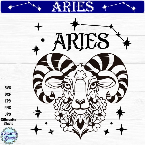 ARIES ZODIAC SVG, Aries sign svg, Aries symbol svg, Aries zodiac sign svg, Astrology, Astrological sign, Svg files for cricut and silhouette