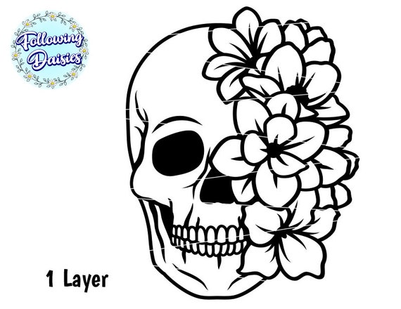 CALAVERA decorada con FLORES en SVG México Halloween - Etsy España CALAVERA decorada con FLORES en SVG México Halloween - Etsy España