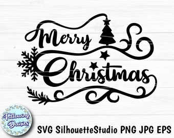 MERRY CHRISTMAS SVG No.1, Christmas greetings, Christmas, Christmas decoration, Svg files for Cricut and Silhouette, Paper cut template